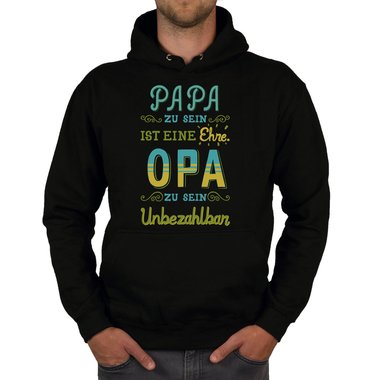 Herren Hoodie - Opa sein - Unbezahlbar dunkelgrau-gelb XS