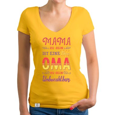 Damen T-Shirt V-Ausschnitt - Oma sein - Unbezahlbar