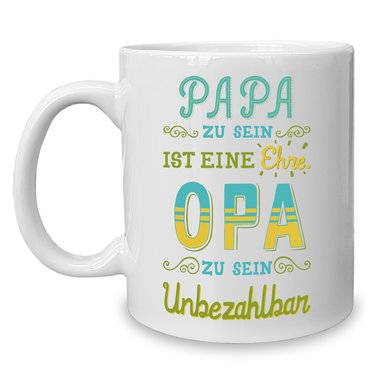 Kaffeebecher - Tasse - Opa sein - Unbezahlbar weiss-grn