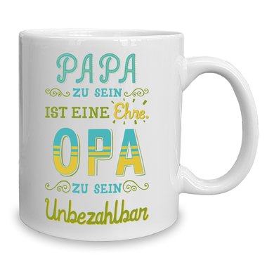 Kaffeebecher - Tasse - Opa sein - Unbezahlbar weiss-grn