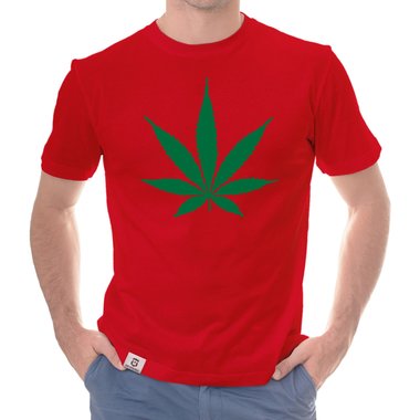 Herren T-Shirt - Hanfblatt weiss-regenbogen 5XL