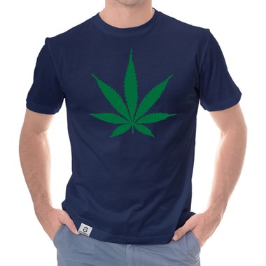 Herren T-Shirt - Hanfblatt weiss-regenbogen 5XL