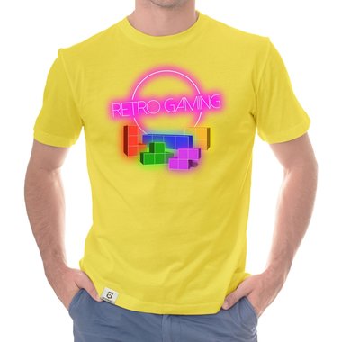 Herren T-Shirt - Retro Gaming dunkelblau-bunt S