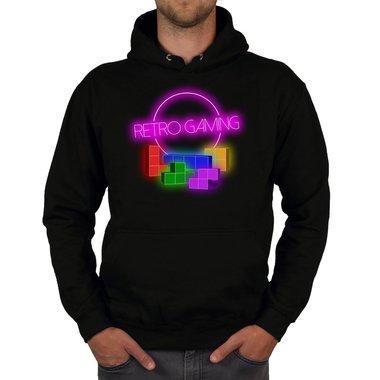 Herren Hoodie - Retro Gaming schwarz-bunt 5XL