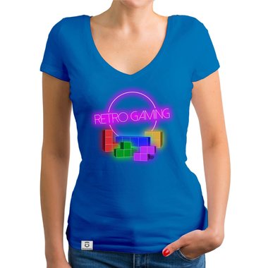 Damen T-Shirt V-Ausschnitt - Retro Gaming