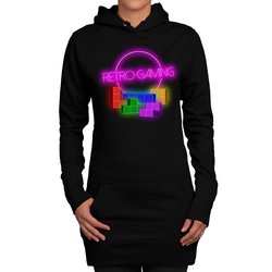 Damen Long Hoodie - Retro Gaming