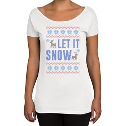 Damen T-Shirt U-Boot-Ausschnitt - Let it snow