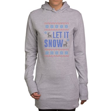 Damen Long Hoodie - Let it snow
