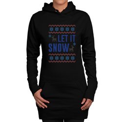 Damen Long Hoodie - Let it snow