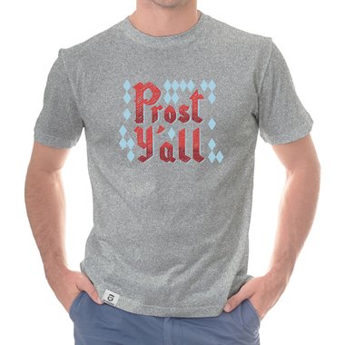 Herren T-Shirt - Prost Yall dunkelblau-rot S