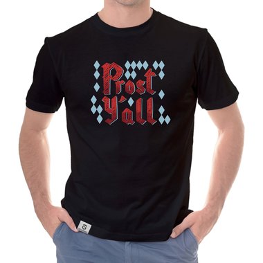 Herren T-Shirt - Prost Yall dunkelblau-rot S