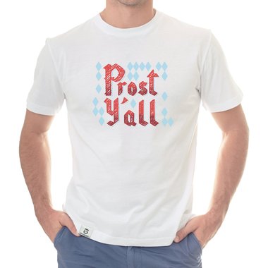 Herren T-Shirt - Prost Yall dunkelblau-rot S