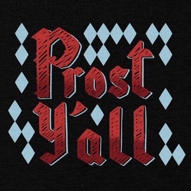 Damen T-Shirt - Prost Yall dunkelblau-rot S