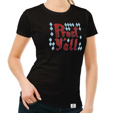 Damen T-Shirt - Prost Yall weiss-rot XXL