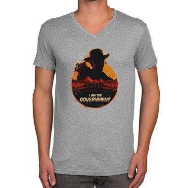 Herren T-Shirt - V-Ausschnitt - Wild West Cowboy