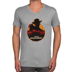 Herren T-Shirt - V-Ausschnitt - Wild West Cowboy