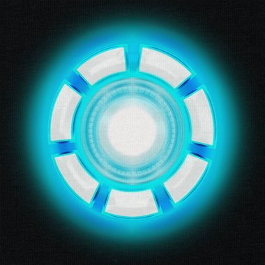 Herren Hoodie - Arc Reactor - Stark schwarz-cyan 5XL