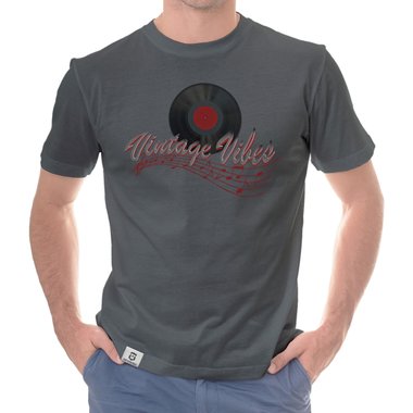Herren T-Shirt - Vintage Vibes dunkelblau-rot S
