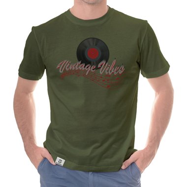 Herren T-Shirt - Vintage Vibes dunkelblau-rot S