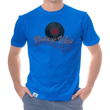 Herren T-Shirt - Vintage Vibes dunkelblau-rot S