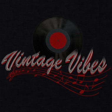 Damen T-Shirt V-Ausschnitt - Vintage Vibes dunkelgrau-rot XS