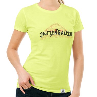 Damen T-Shirt - Httengaudi weiss-schwarz XXL
