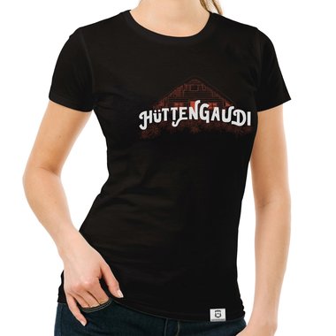 Damen T-Shirt - Httengaudi weiss-schwarz XXL