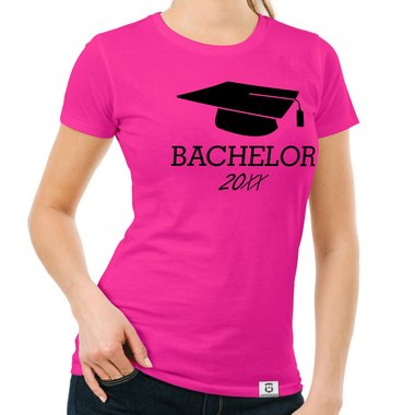 Damen T-Shirt - Bachelor mit Wunschjahr weiss-schwarz XL