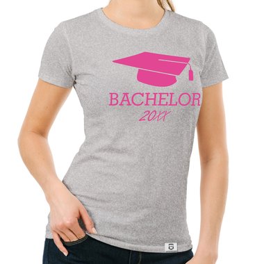 Damen T-Shirt - Bachelor mit Wunschjahr weiss-schwarz XL