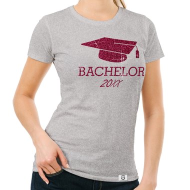 Damen T-Shirt - Bachelor mit Wunschjahr weiss-schwarz XL