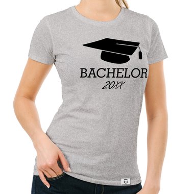 Damen T-Shirt - Bachelor mit Wunschjahr weiss-schwarz XL