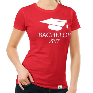 Damen T-Shirt - Bachelor mit Wunschjahr weiss-schwarz XL