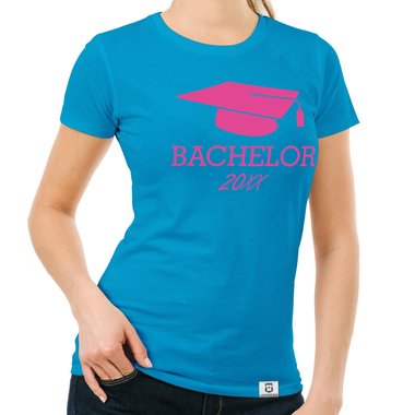 Damen T-Shirt - Bachelor mit Wunschjahr weiss-schwarz XL