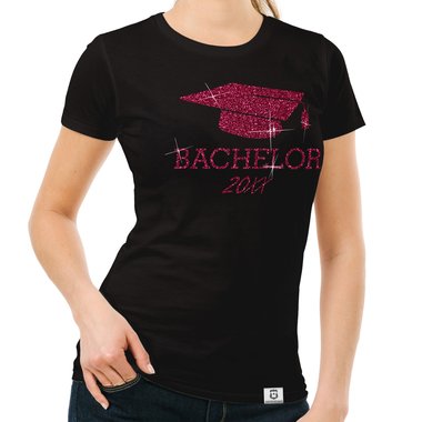 Damen T-Shirt - Bachelor mit Wunschjahr weiss-schwarz XL