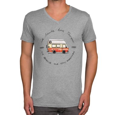 Herren T-Shirt - V-Ausschnitt - Ich brauche nur mein Wohnmobil