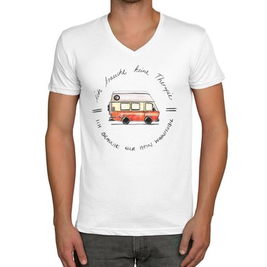 Herren T-Shirt - V-Ausschnitt - Ich brauche nur mein Wohnmobil