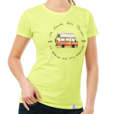 Damen T-Shirt - Ich brauche nur mein Wohnmobil fuchsia-schwarz XS