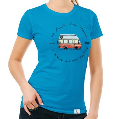 Damen T-Shirt - Ich brauche nur mein Wohnmobil fuchsia-schwarz XS