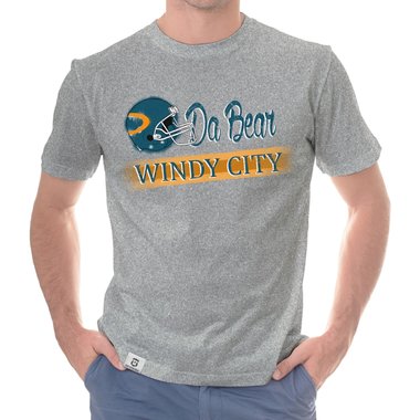 Herren T-Shirt - Da Bear - Windy City weiss-orange 5XL