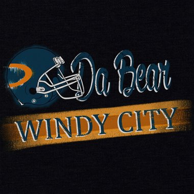 Herren T-Shirt - Da Bear - Windy City weiss-orange 5XL