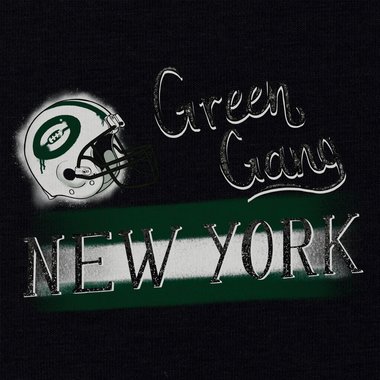 Herren T-Shirt - Green Gang - NY weiss-dunkelgrn 5XL