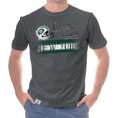 Herren T-Shirt - Green Gang - NY weiss-dunkelgrn 5XL
