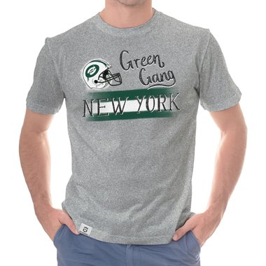 Herren T-Shirt - Green Gang - NY weiss-dunkelgrn 5XL