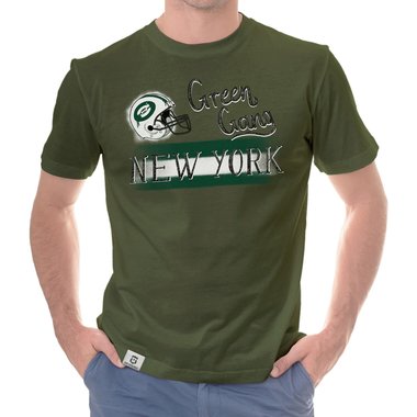 Herren T-Shirt - Green Gang - NY weiss-dunkelgrn 5XL