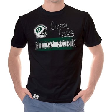 Herren T-Shirt - Green Gang - NY weiss-dunkelgrn 5XL