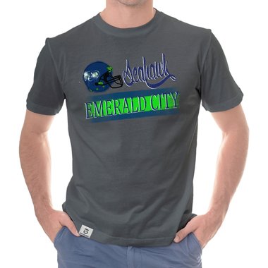 Herren T-Shirt - Seahawk - Emerald City dunkelgrau-dunkelblau S