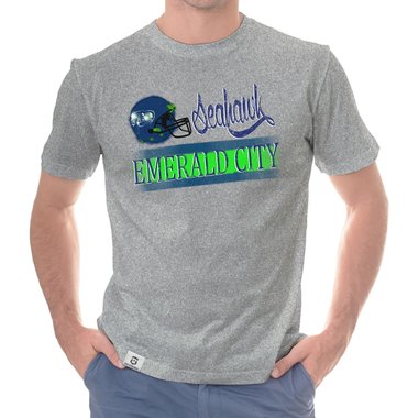 Herren T-Shirt - Seahawk - Emerald City dunkelgrau-dunkelblau S