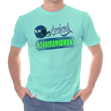 Herren T-Shirt - Seahawk - Emerald City dunkelgrau-dunkelblau S