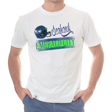 Herren T-Shirt - Seahawk - Emerald City dunkelgrau-dunkelblau S