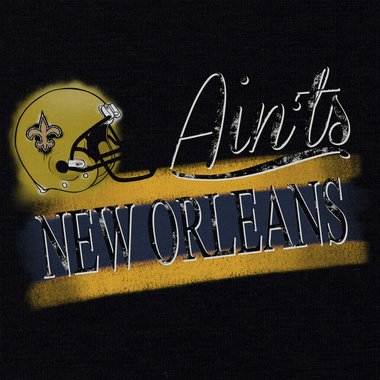 Damen T-Shirt - Aints - New Orleans dunkelblau-gelb S